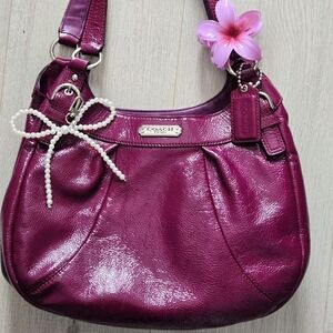 Coach Y2K Magenta Shoulder Bag Patent Leather Excellent Condition.